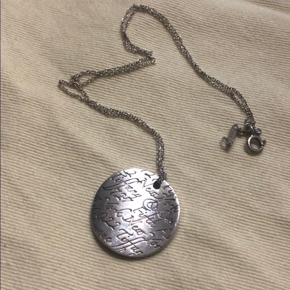 Tiffany & Co New York Note silver pendant necklace